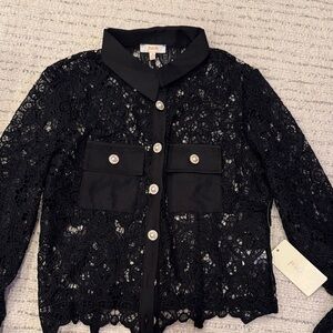 Peach Black Lace Jacket